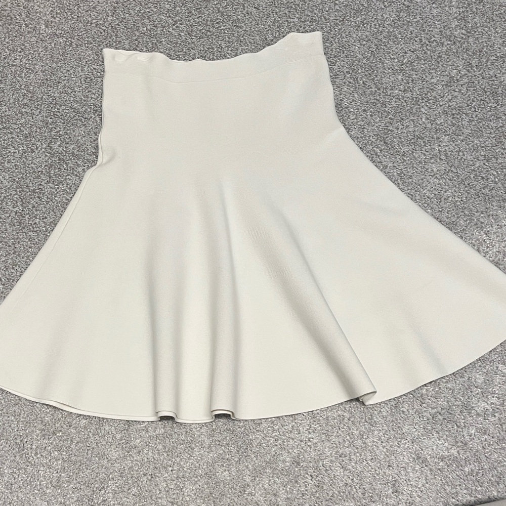 BCBGMaxAzria Cream Skater Skirt